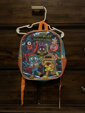 Yo Gabba Gabba Let’s Play Superhero Puffy Design kids Backpack Rare!